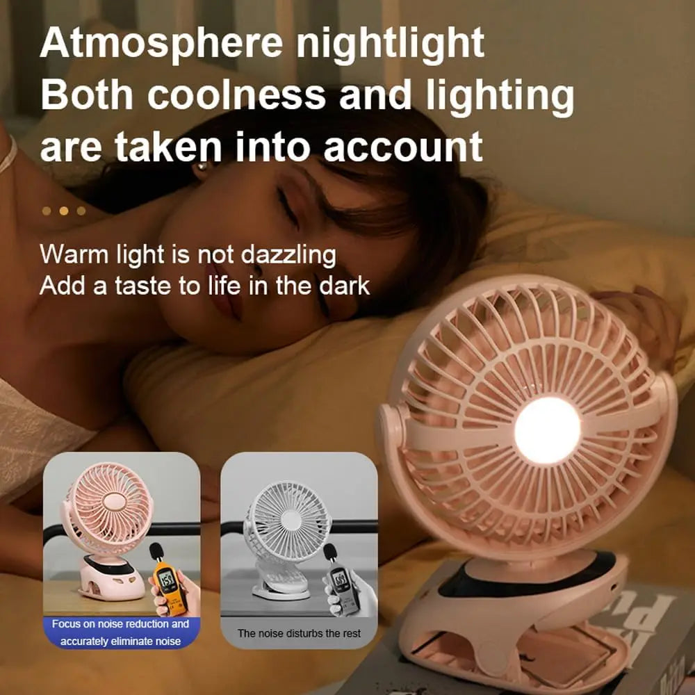 Ventilador con Clip Portátil para Escritorio y Cama
