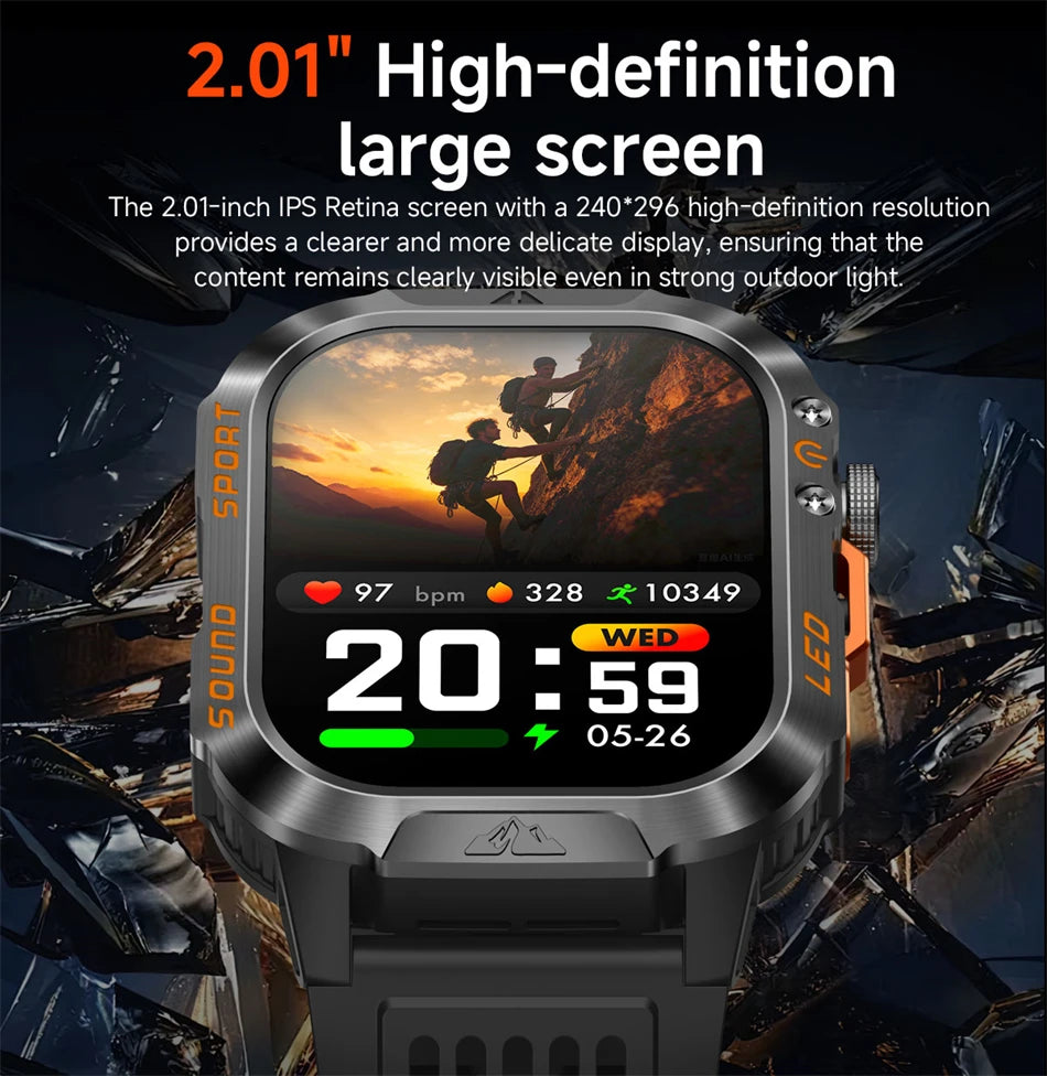 Reloj Inteligente Militar con Batería de 1200mAh