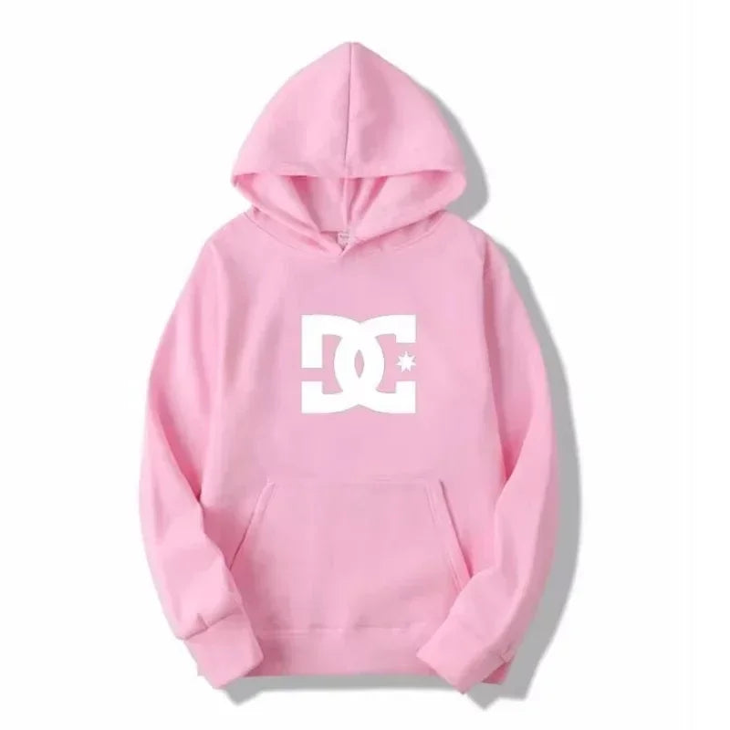 Sudadera con capucha DC Letter para hombre y mujer, sudadera sencilla de manga larga a la moda para otoño e invierno, sudadera grande con capucha de gimnasio de tendencia urbana