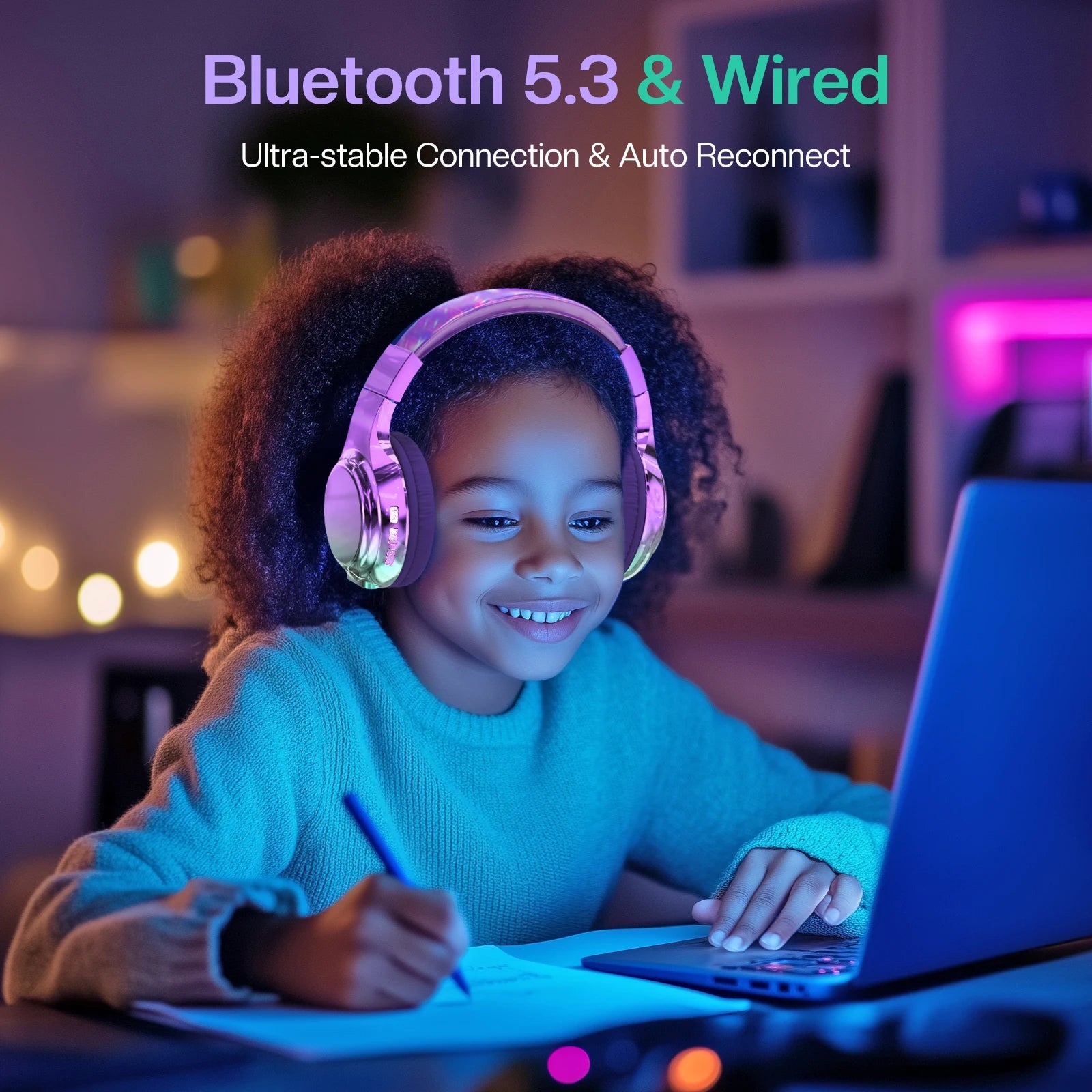Auriculares Bluetooth Infantiles Plegables para Viajes
