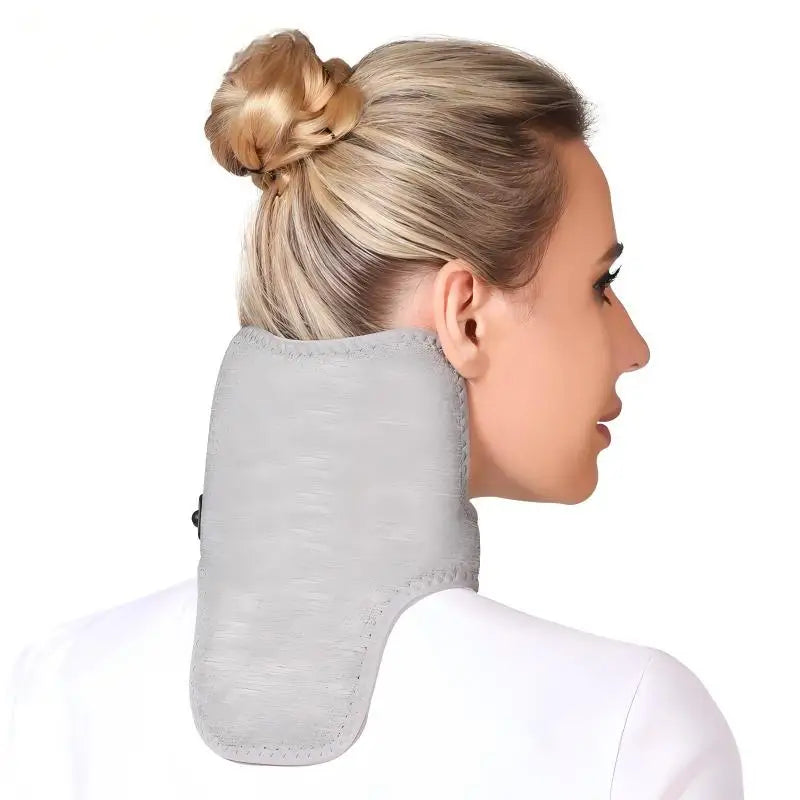 Luz roja calefacción eléctrica soporte para el cuello masajeador de vibración alivia el dolor de columna Cervical fatiga rigidez dragar meridianos