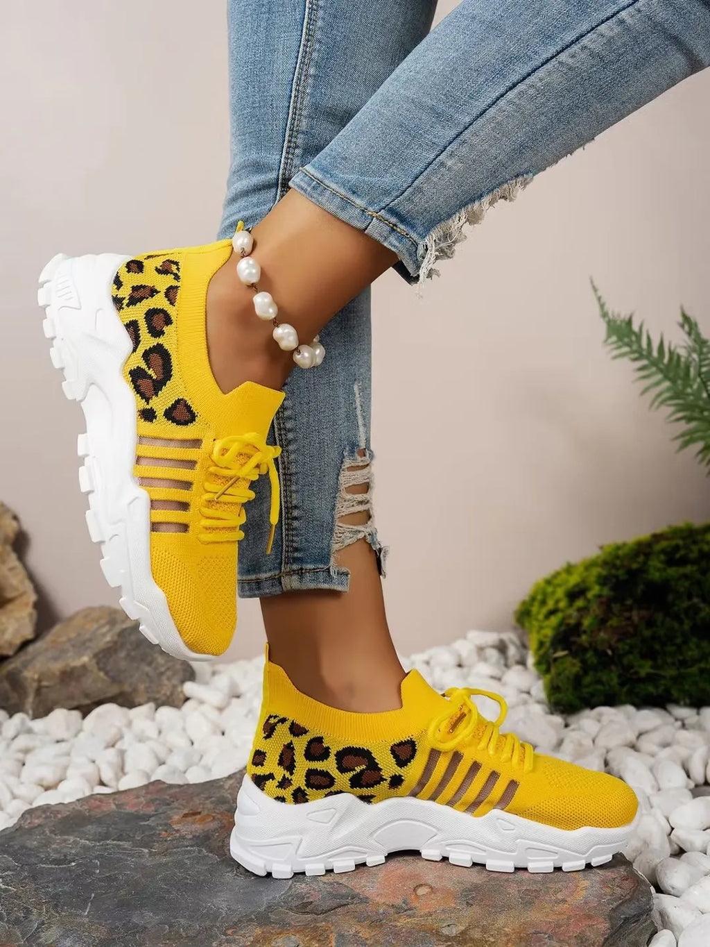 Zapatos de mujer, zapatillas con estampado de leopardo, zapatillas informales ligeras y transpirables para mujer, zapatos de venta con envío gratis