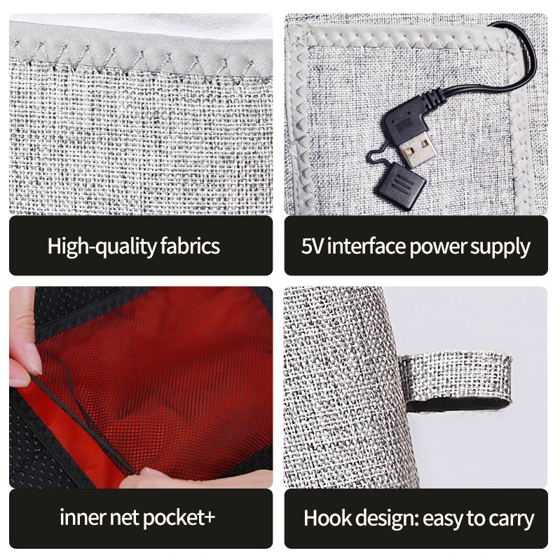 Protector de guante calefactor eléctrico con luz roja, función de masaje por vibración, alivia la rigidez del dolor de las articulaciones de las manos y las muñecas