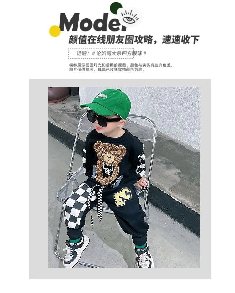 Sudaderas con capucha de moda para bebés, conjuntos de ropa para niños y niñas, sudadera de manga larga y pantalones, traje informal para primavera y otoño