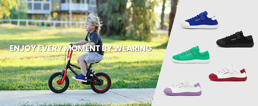 HOBIBEAR, zapatos descalzos para niños, punta ancha, zapatillas minimalistas para caminar con caída cero, zapatos casuales cómodos de cuero Artificial