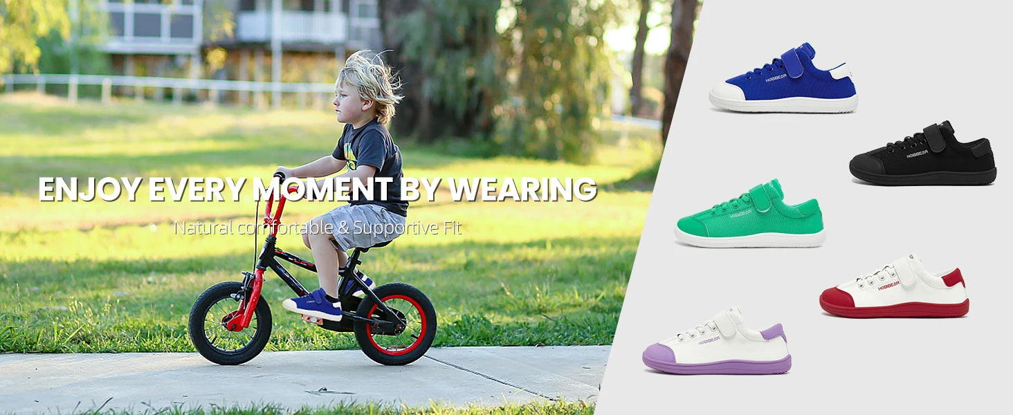 HOBIBEAR, zapatos descalzos para niños, punta ancha, zapatillas minimalistas para caminar con caída cero, zapatos casuales cómodos de cuero Artificial