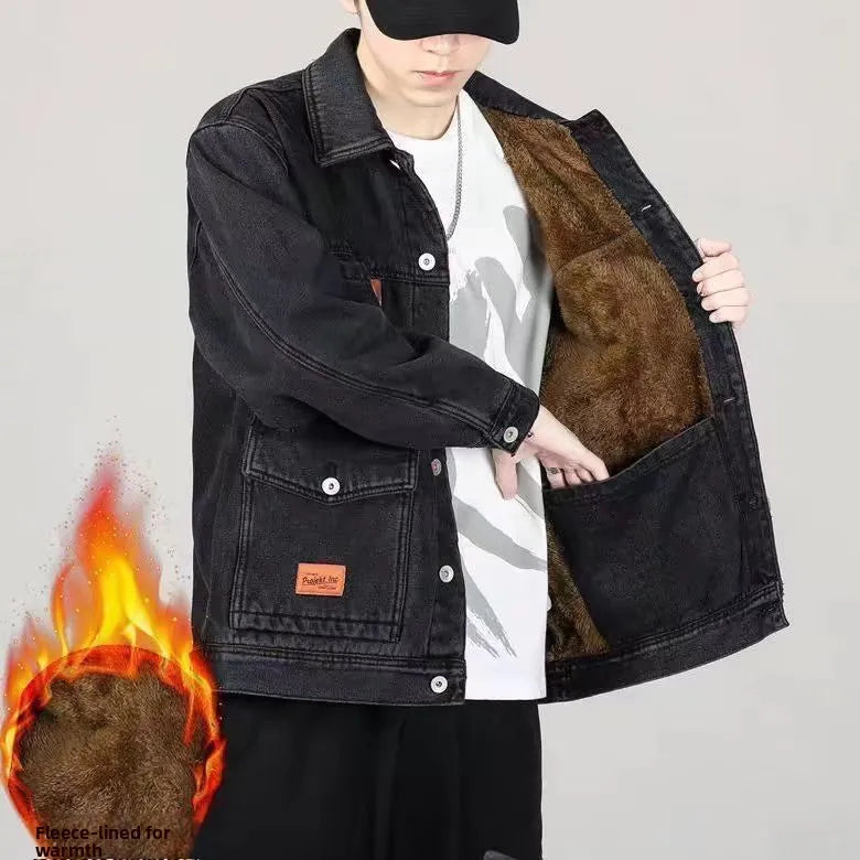Chaqueta Vaquera de Invierno para Hombre con Forro de Borrego