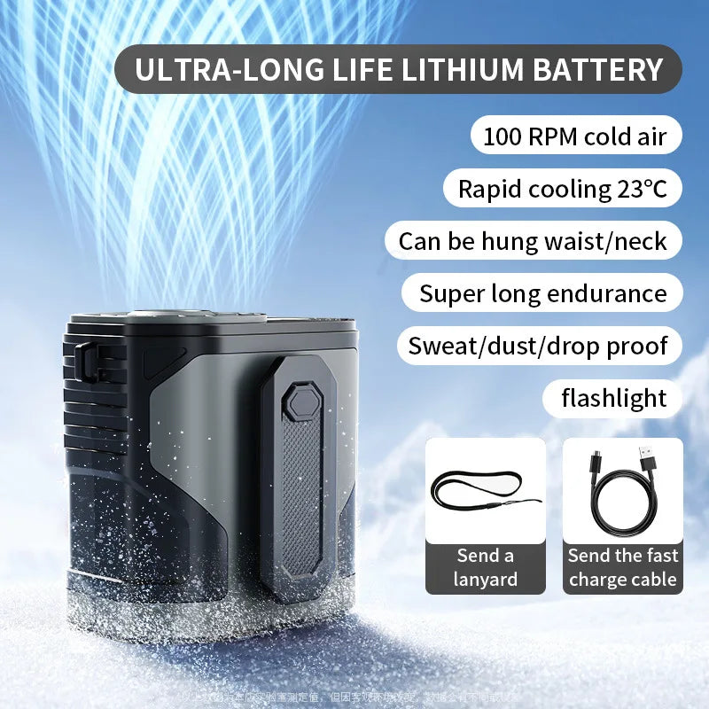Ventilador portátil con clip para cintura y luz nocturna