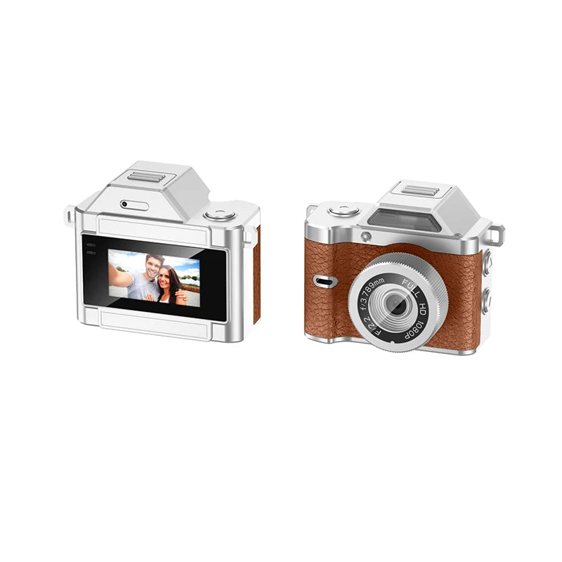 Cámara retro mini FHD 1080P con flash integrado y montura magnética, estilo CCD compacta