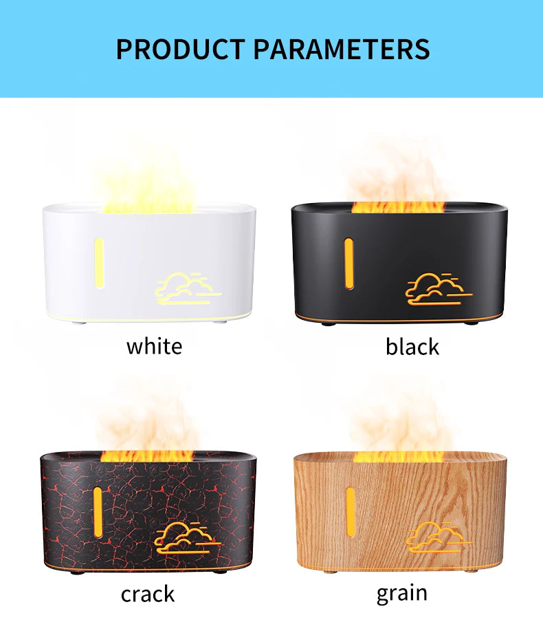 Máquina de aromaterapia con llama de nube, humidificación por nano atomización, lámpara de atmósfera colorida adecuada para oficina y dormitorio
