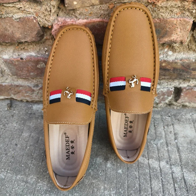 YRZL Mocasines blancos Mocasines de cuero PU negro para hombre Mocasines casuales sin cordones Hombres Mocasines cómodos Zapatos de conducción para hombres