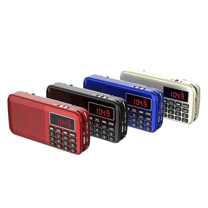 Radio FM Portátil Digital MP3 con Altavoz y Reproductor USB SD TF
