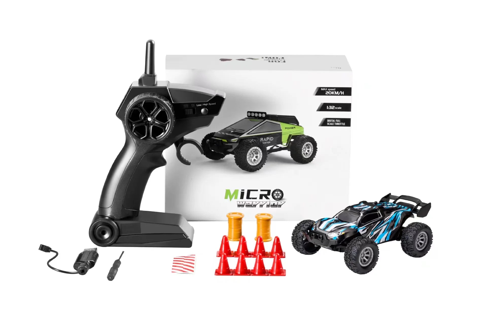 Mini coche RC 1:32, 20 km/h, alta velocidad, 2,4 Ghz, todoterreno, juguete de carreras y deriva, oruga de Control remoto para interiores/exteriores para niños