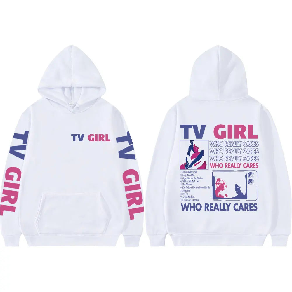 Hoodie Estampado TV Girl Who Really Cares | Buzo con Capucha