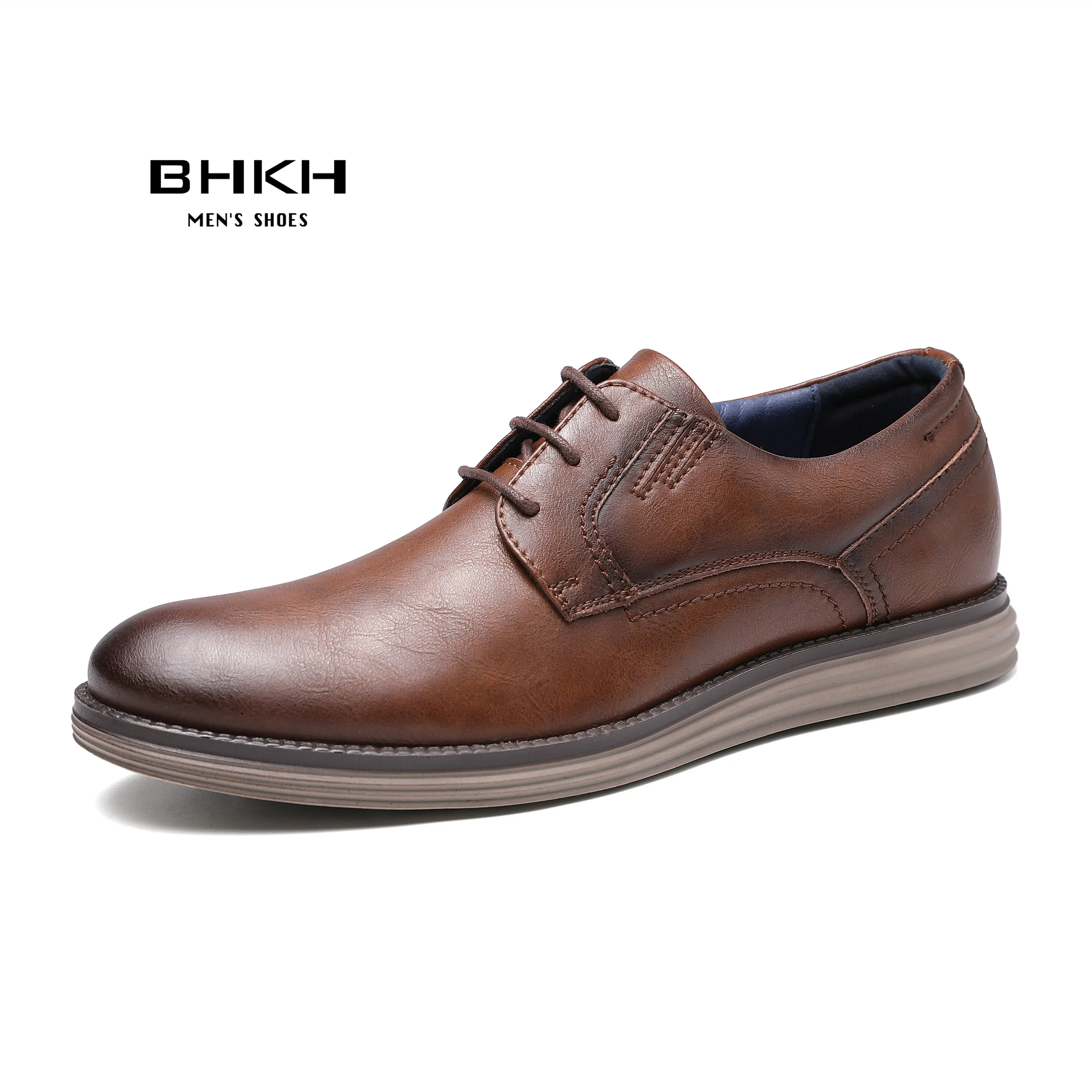 BHKH zapatillas de deporte masculinas Otoño/Invierno traf zapatos casuales de cuero para hombres trabajo de negocios Oficina zapatos de vestir con cordones para hombres talla 47