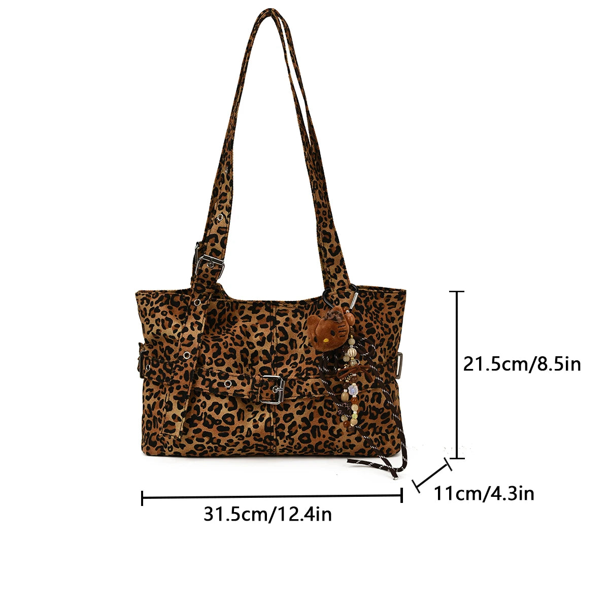 Bolso informal de gran capacidad con estampado de leopardo para mujer, nuevo bolso de hombro ligero y versátil, bolso de mano relajado para ir al trabajo