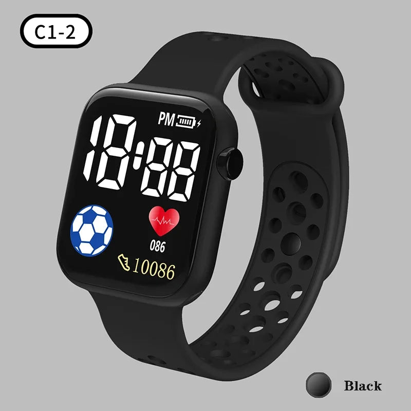 Relojes YIKAZE para niños, reloj Digital LED para niños, correa de silicona, reloj de pulsera electrónico de dibujos animados, reloj deportivo para niños y niñas, regalos