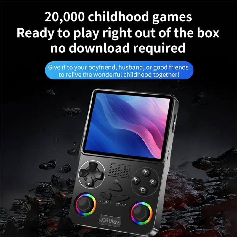 Consola de Juegos Retro J36, 64G, 20000 Juegos, Pantalla 3.5 Pulgadas