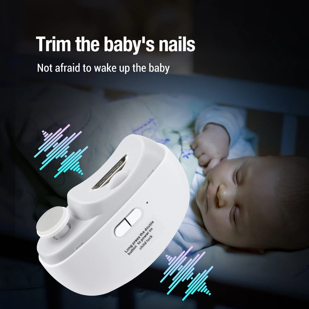 Cortauñas eléctrico para pulir y pulir con cortauñas automático ligero, cortador de uñas recargable, manicura para bebés y adultos