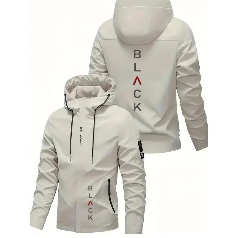 Chaqueta de Moto para Hombre con Capucha, Cortavientos, 4 Estaciones