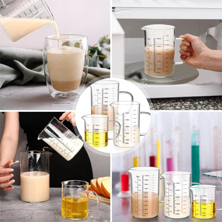Taza Medidora de Vidrio Borosilicato con Mango
