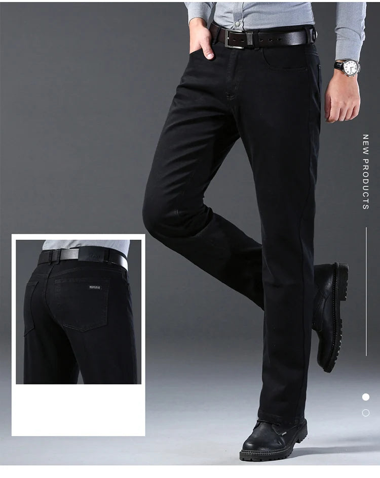 Pantalones Vaqueros Coreanos para Hombre, Elásticos, Ajuste Regular