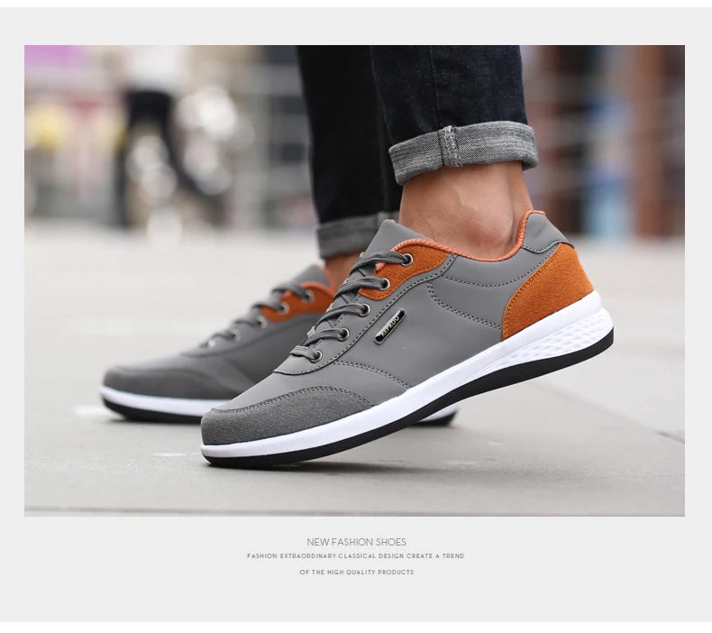 Zapatos YRZL para hombre, zapatillas impermeables para caminar para primavera y otoño, zapatos deportivos de cuero para hombre, zapatillas cómodas antideslizantes para hombre