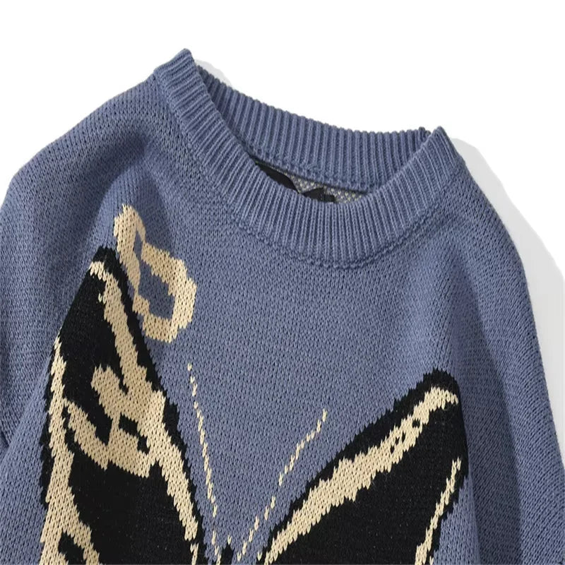 Suéter de moda de primavera FGKKS, suéter de punto con patrón de mariposa para hombre, suéter de diseño cálido y de calidad para hombre