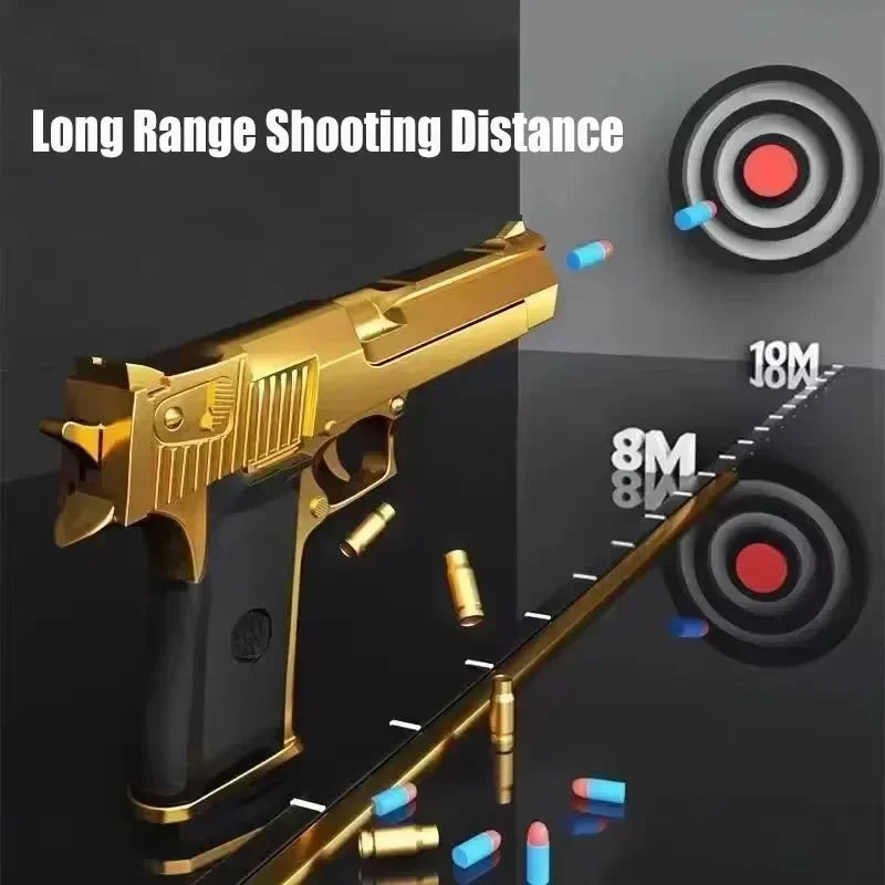 Pistola de juguete de bala suave de eyección de concha de águila del desierto, lanzador de espuma de pistola Airsoft, juegos de disparos CS, armas para niños, regalo