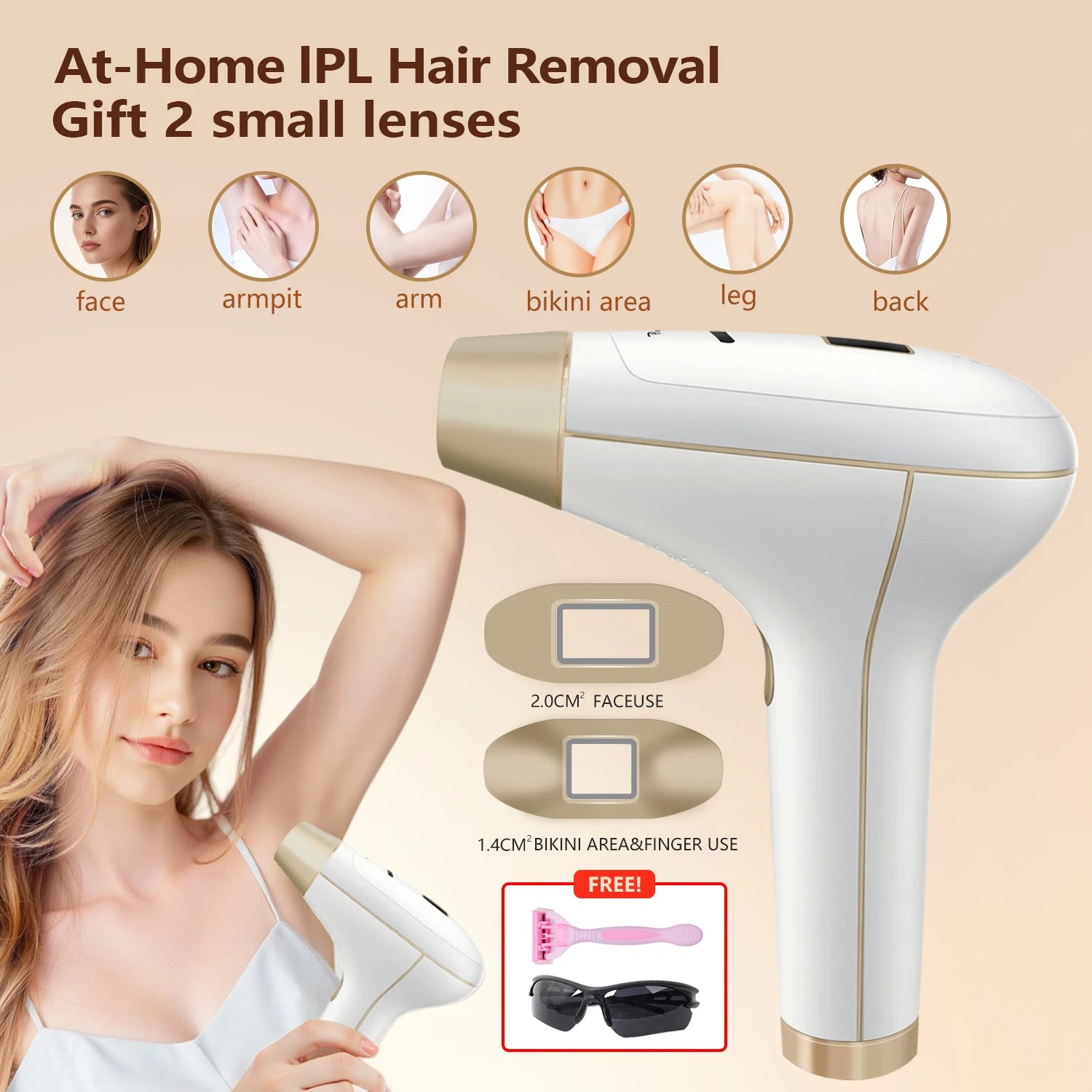 Dispositivo de depilación láser IPL profesional, 3 ventanas iluminadas, refrigeración, indoloro, permanente, recortador de Bikinis para todo el cuerpo, depiladora IPL