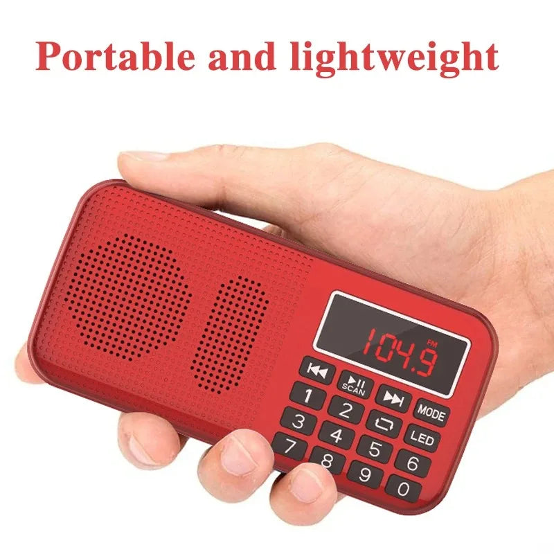 Radio FM Portátil Digital MP3 con Altavoz y Reproductor USB SD TF