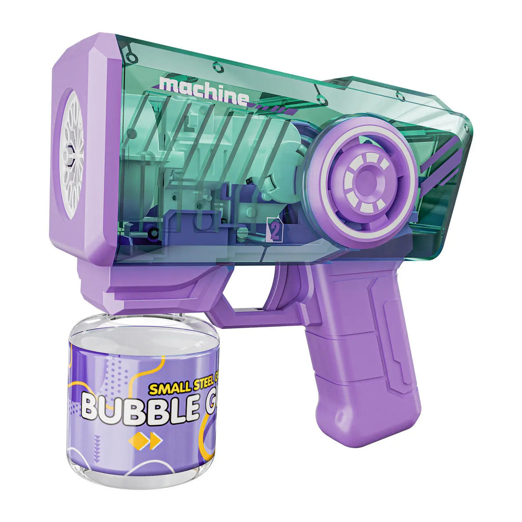 Pistola de Burbujas Eléctrica 12 Orificios con Luz LED