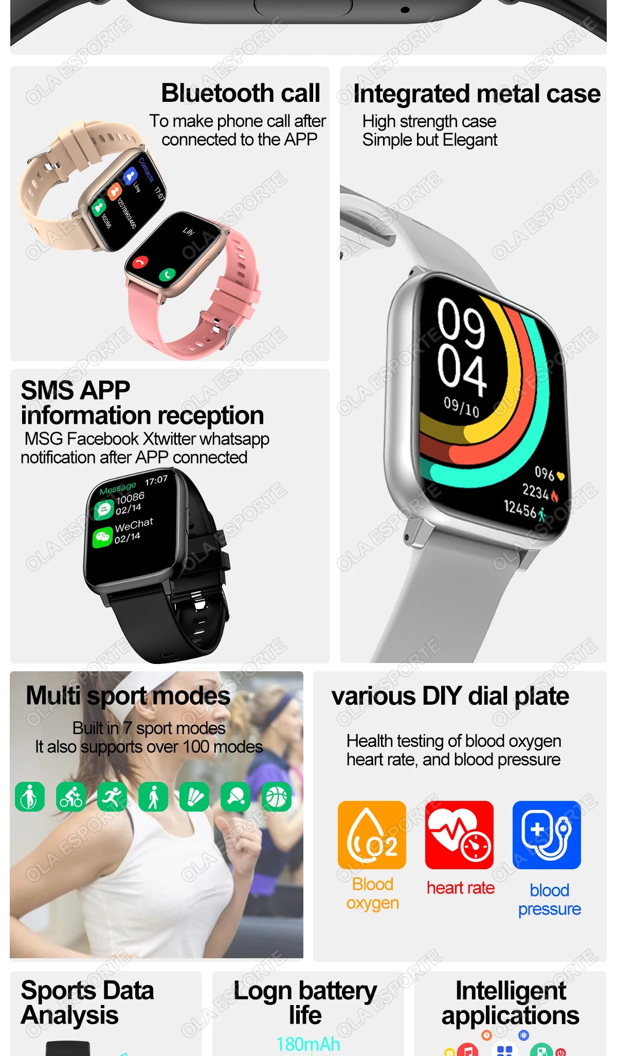 2025 reloj inteligente hombres mujeres GPS HD pantalla táctil Monitor de presión arterial relojes deportivos Bluetooth llamada Fitness reloj inteligente Digital