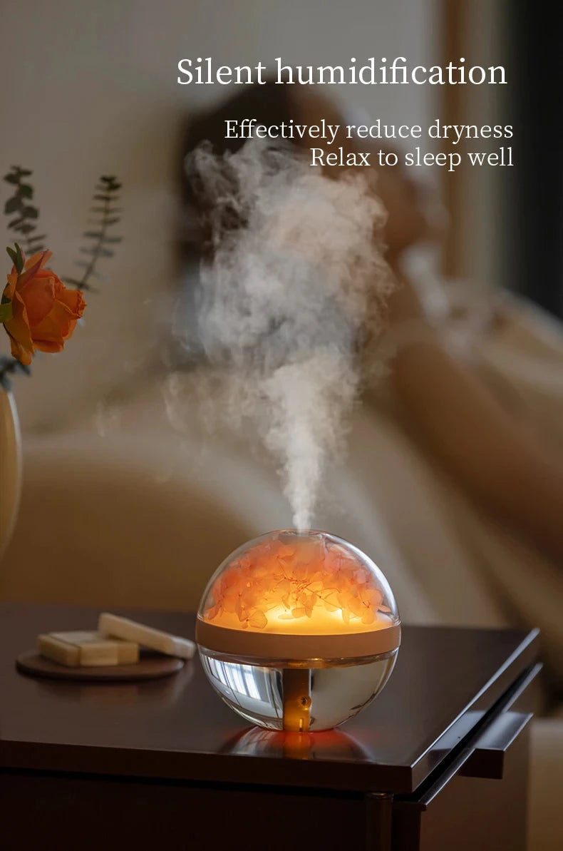 Humidificador de Flores Eternas con Luz Ambiente