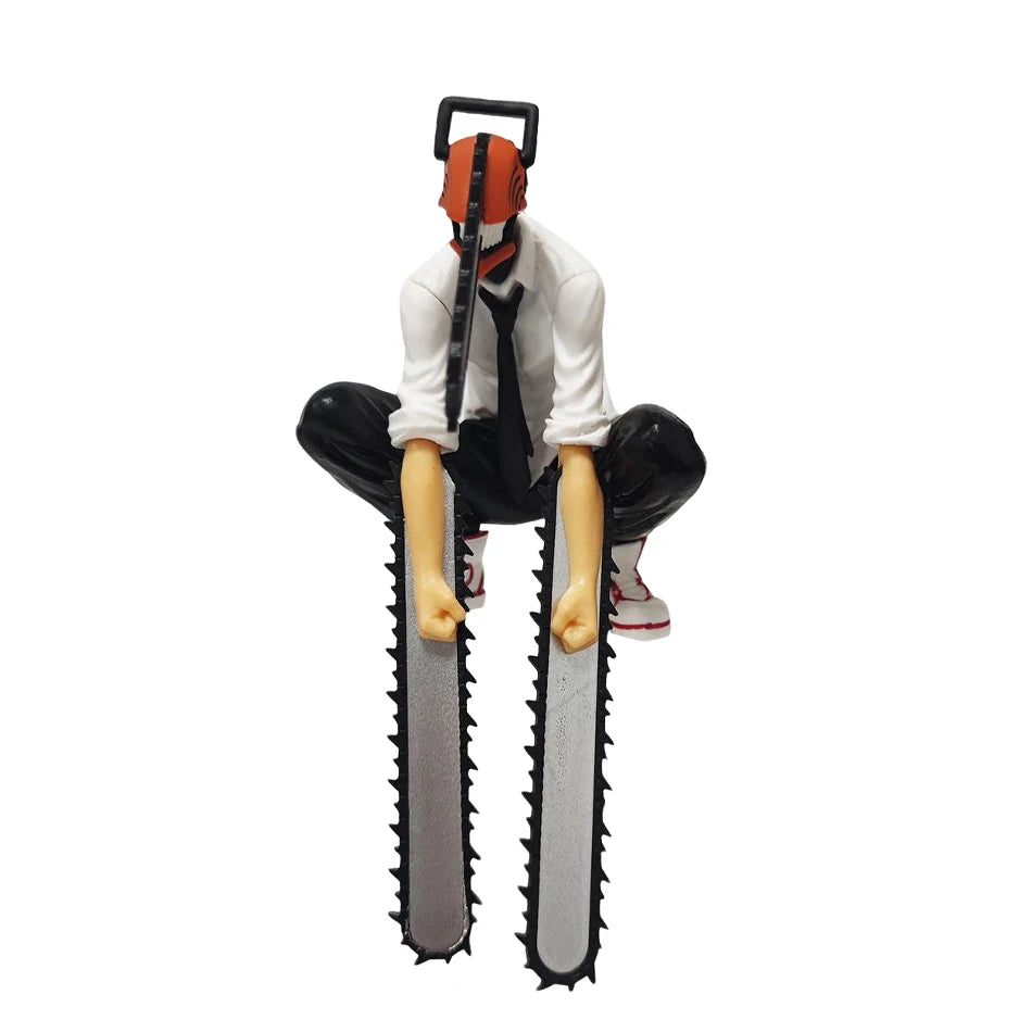 Figura de hombre de motosierra de Anime, conjunto de 2 uds., figura de acción Denji de 14-17cm, muñeca decorativa para coche, colección de modelos de PVC, juguetes, regalos para niños