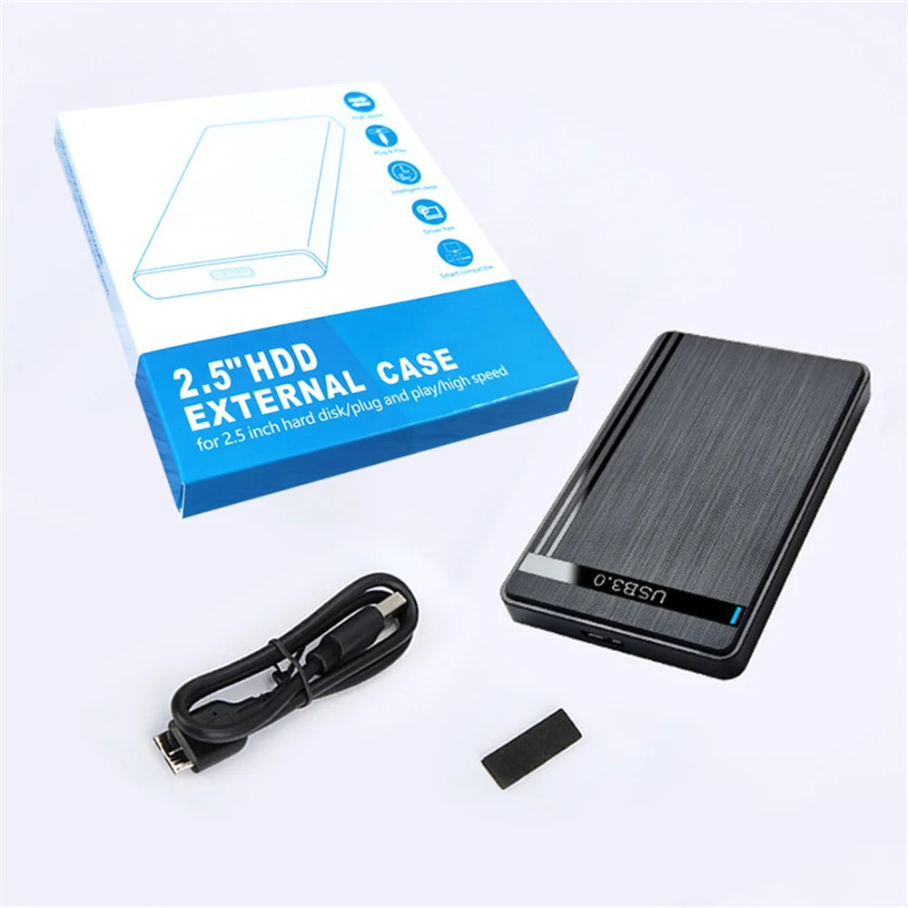 Caja de disco duro SATA USB 2,0 de 2,5 pulgadas, carcasa portátil para disco duro externo, para SSD, para disco duro, para ordenador portátil, PC, escritorio, uso en el hogar y la Oficina