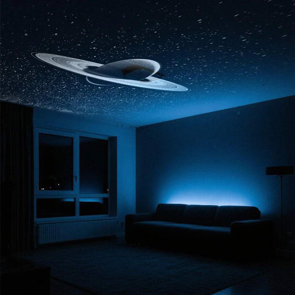 Luz Proyectora Ambiental USB para Auto, Luz Interior LED con Efecto de Cielo Estrellado, Decoración Romántica para Fiestas, Luz de Galaxia Saturno