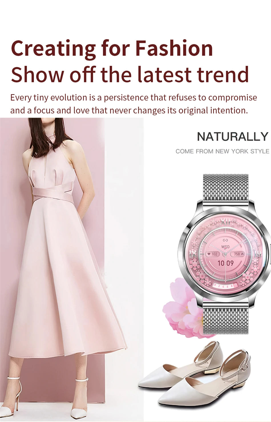 Reloj Inteligente LIGE AMOLED Curva 3D para Mujer