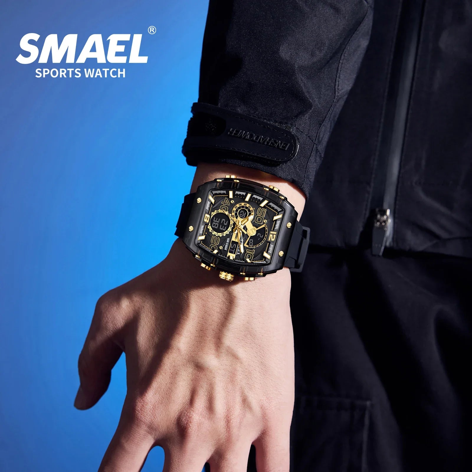 SMAEL 8109 nuevo reloj para hombre, deportivo multifuncional, resistente al agua hasta 50M, pantalla Dual, luz LED nocturna, reloj electrónico para estudiantes de ocio