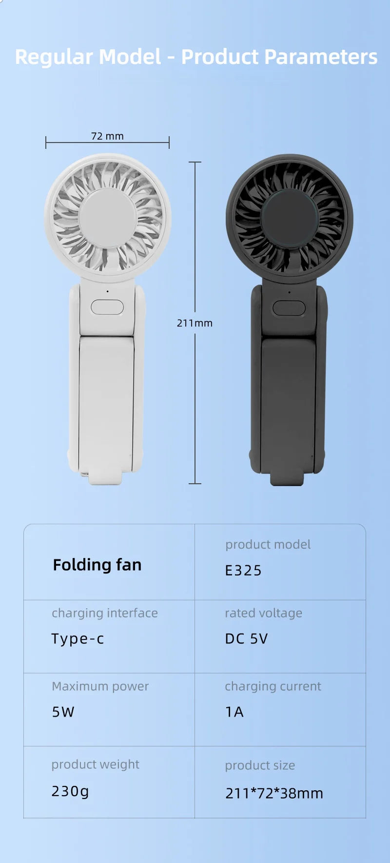 Ventilador de Mano Portátil con Enfriamiento por Hielo, 4 Velocidades, Recargable, Ligero, para Verano, Camping y Actividades al Aire Libre