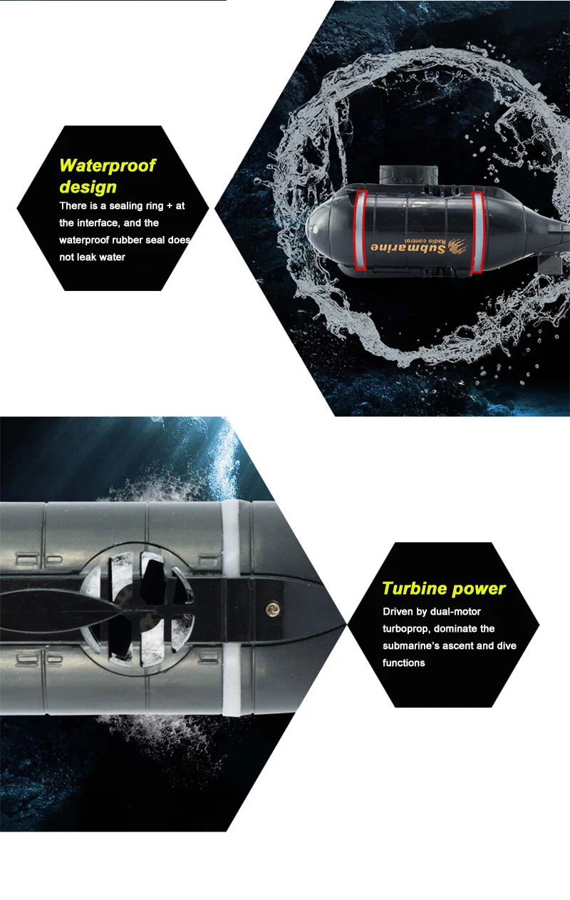 Mini Barco Submarino RC Eléctrico de Alta Velocidad para Niños