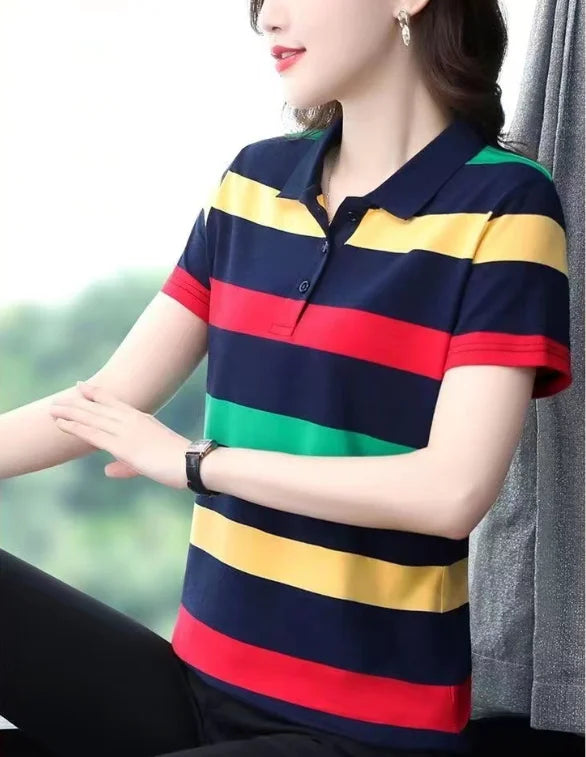 Camiseta Vintage de Manga Corta para Mujer