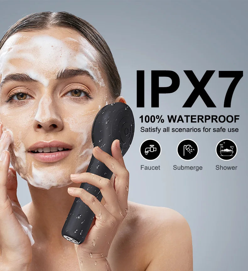 Cepillo de limpieza Facial eléctrico, vibración sónica, limpieza profunda de poros, eliminador de espinillas, limpiador de poros, Spa, masajeador para el cuidado de la piel
