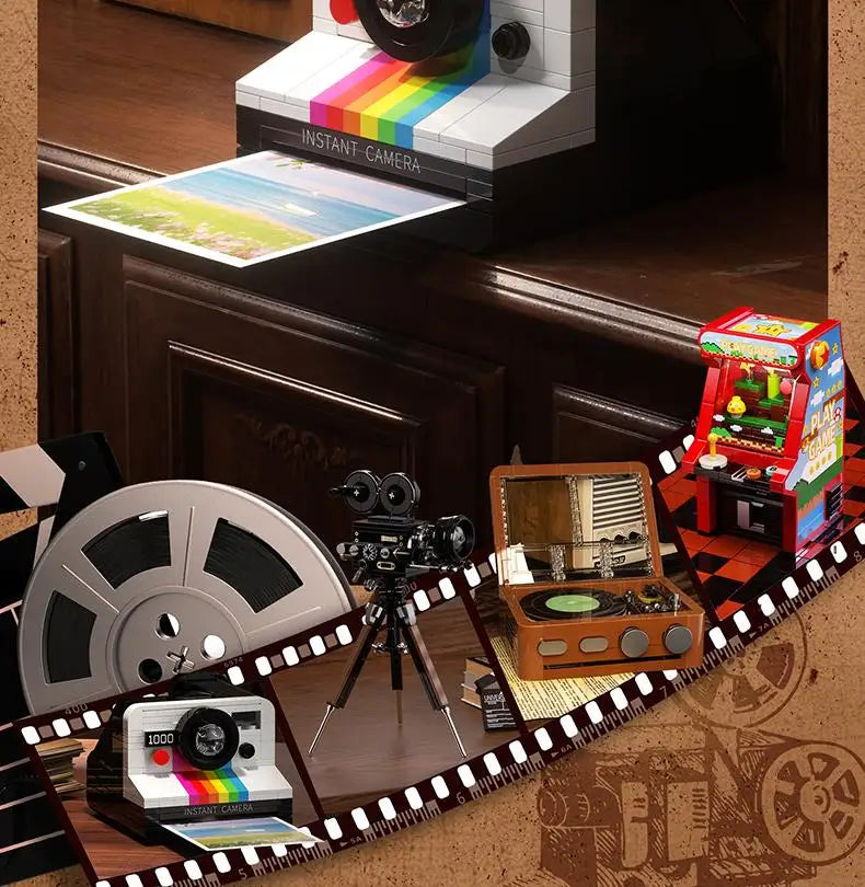 Consola de Juegos de la Serie Electrónica Retro JAKI, Bloques de Construcción de Alta Calidad, Modelo MOC, Ensamblaje Creativo, Adorno, Regalo de Cumpleaños para Niños
