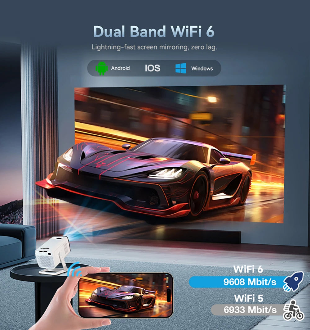 PROGAGA PG310 Mini proyector portátil 4K 1080P 720P Android 300Ansi BT5.4 Proyector PG310 Smart Home Theater proyector de vídeo al aire libre