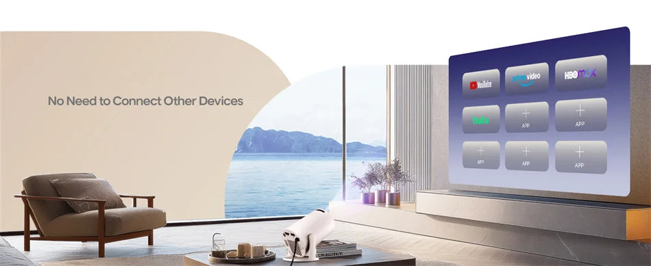 Mini Proyector XFY HY300 con WIFI 5G y Bluetooth, Compatible con 4K 1080P, Proyector Portátil 180 °   Proyector Keystone Automático Giratorio