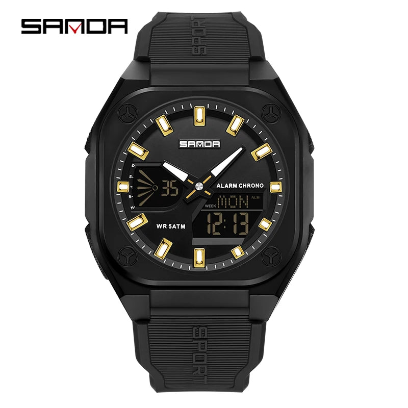 Reloj Digital Deportivo SANDA 6268 para Hombre Impermeable Multifunción
