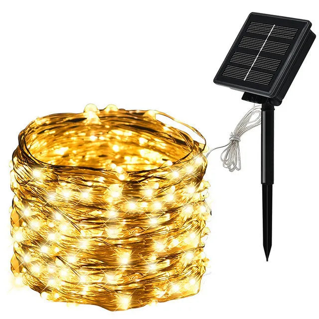 Guirnalda de Luces LED Solares para Jardín 8 Modos Impermeable