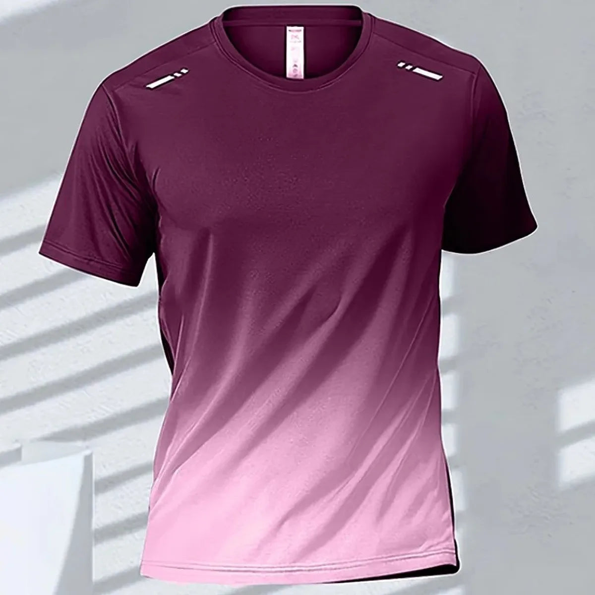 Camiseta Degradada para Hombre, Cuello Redondo, Secado Rápido