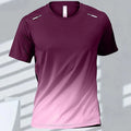 Camiseta Degradada para Hombre, Cuello Redondo, Secado Rápido